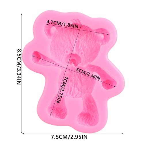 Bear Silicone Fondant Mold - Teddy Bear Candy & Chocolate Molds, Style C