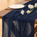 Navy Cheesecloth Table Runner 10ft Fall Boho Wedding Party Decor