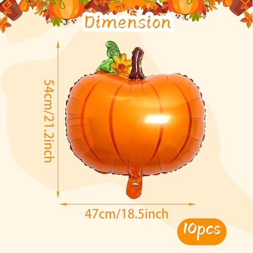 Thanksgiving Pumpkin Balloons Set - Orange Foil 21in Fall Party Decorations - Pumpkin Variation