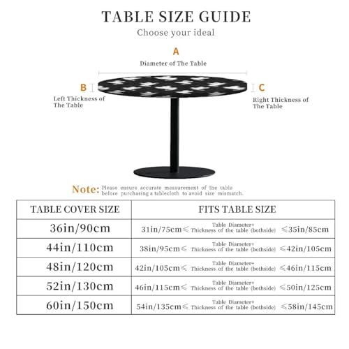 Halloween Pattern Waterproof Round Fitted Tablecloth 36" with Elastic Edge