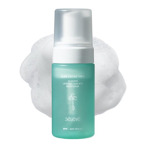 SELEVE Glow Caviar Bubble Toner – Hydrating & Glow Face Toner with Green Caviar Liposomal, Niacinamide, Panthenol & Ferulic Acid, Sensitive & Dry Skin, Korean Skin Care (3.38 fl.oz / 100ml)