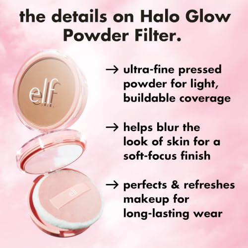 e.l.f. Halo Glow Powder Filter - Fair Warm, 0.35 oz, Buildable & Blurring Finishing Powder