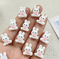 30Pcs Bunny Nail Art Charms - 3D Easter Rabbit Nail Decorations for Acrylic Nails