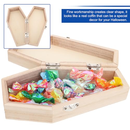 Halloween Coffin Gift Box - Small Wooden Decor for Candy Treats & Themed Events