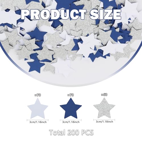 200Pcs Blue White Silver Glitter Star Confetti Party Decorations - Variation of THIS listing