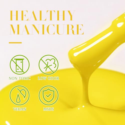 Gel Nail Polish 15ML - Sheer Yellow, Same Color & Bottle, Soak Off Manicure
