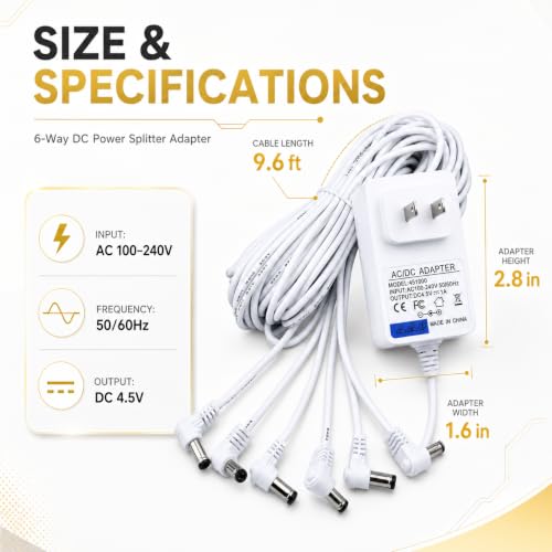 AC/DC 4.5V Power Adapter for Lemax Halloween Christmas Village Decorations