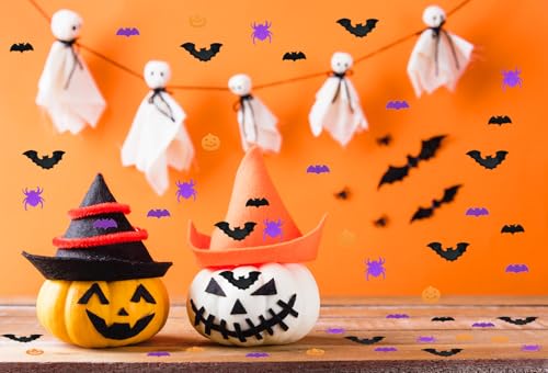 Halloween Confetti Decorations - Spiders, Bats & Pumpkins Table Scatter Set