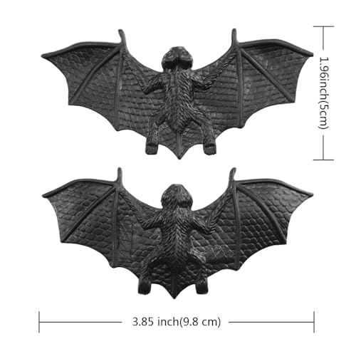 20 Pack Black Halloween Plastic Bats - Realistic Scary Party Decorations