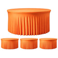 Orange Round Tablecloth 72 Inch - 4 Pack for 6FT Tables, Fall & Holiday Decor