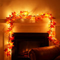 12ft Fall Leaf String Lights with 50 Bulbs - Indoor Outdoor Decor