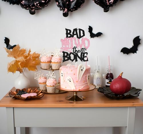 Rock & Roll 2nd Birthday Cake Topper Halloween Skull Baby Shower Decor
