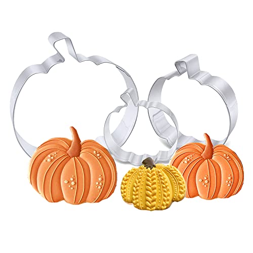 Pumpkin Cookie Cutters Set - 3 Sizes for Halloween & Fall Baking