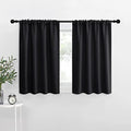 NICETOWN Halloween Kitchen Window Curtains Over Sink Blackout Drapes - 2 Panels, 42W x 30L, Black, Variation of THIS listing