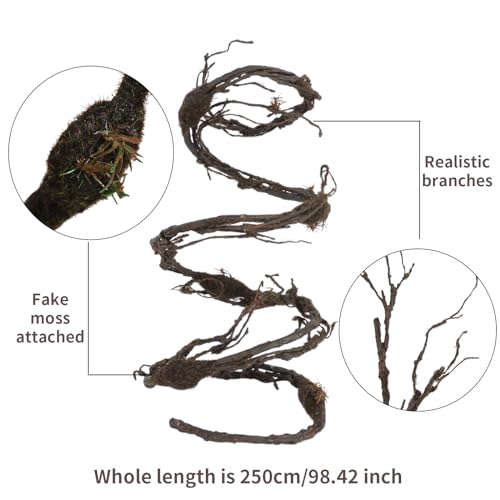 98-Inch Bendable Fake Tree Vine with Moss for Halloween & Holiday Decor