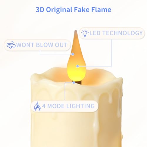 Rechargeable Flameless Candles Set - Dimmable LED Tea Lights with Timer for Home Holiday Decor