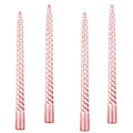 Pink Taper Candles 4 Pack - Unscented Dripless 10 Inch Tall Candles for Dinner Halloween Party