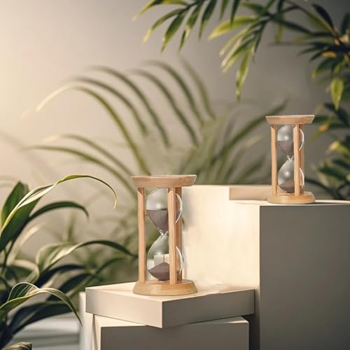 Wooden 15-Minute Sand Timer - Rustic Hourglass for Cooking & Meditation - Brown