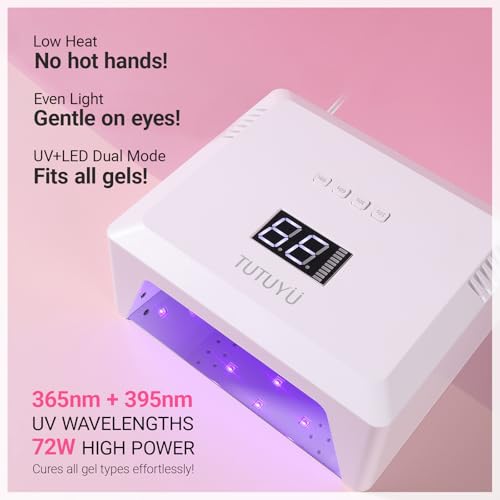 White 72W UV LED Nail Lamp with 4 Timers Auto Sensor for Gel Polish - T17