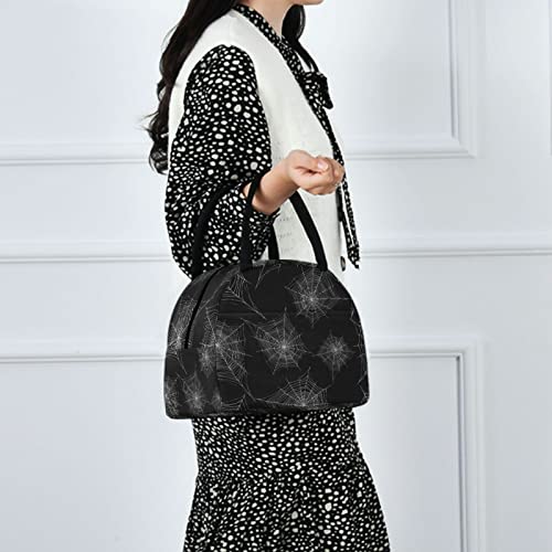 Spider Web Halloween Insulated Cooler Lunch Tote Bag - Black, Web Design