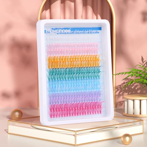 Colored Lash Extensions 280 Pcs - Wispy, Vibrant 16-18MM, DIY Eyelash Clusters