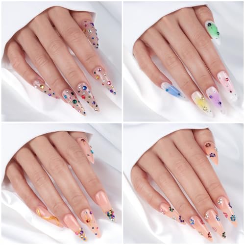 Face Rhinestones Kit for Makeup & Nail Art with Glue, 12 Colors & Accessories