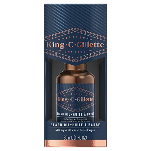 King C. Gillette Beard Oil for Men - Argan, Jojoba, Avocado, Macadamia Seed and Almond Oils - Moisturize and Soften Beard