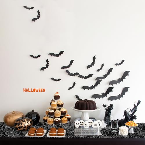 Halloween Spider Web Linen Table Runner 13x72 Inches for Party Decor, Kitchen & Home