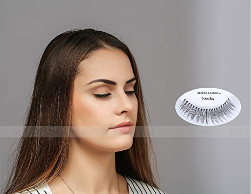 False Eyelash Natural Wispy Fluffy Strip Style - Tuesday Variation 5 Pairs