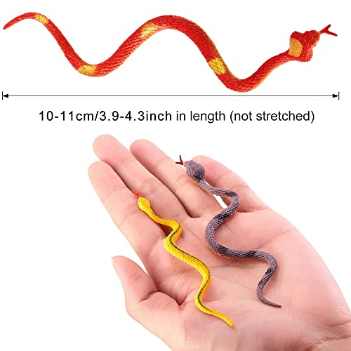 12 Pcs Small Plastic Fake Snakes Halloween Rubber Serpent Toys - Variation 12