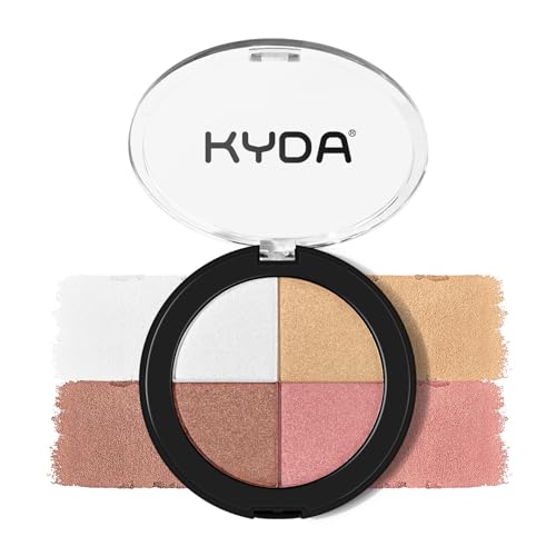 KYDA 4-In-1 Glow Face Palette - Shimmer Eye & Cheek Makeup Set, 4 Colors