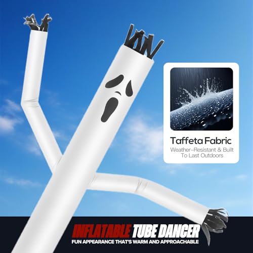6ft Inflatable Ghost Dancing Tube Man with Blower & Spotlight for Halloween Yard Decor