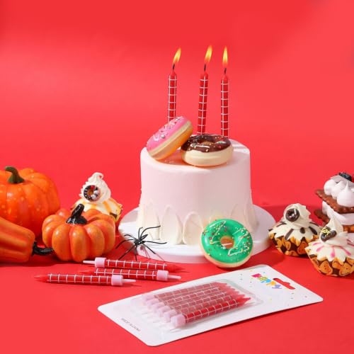 Spider Web Birthday Candles Set - 12 Pack for Halloween & Themed Parties