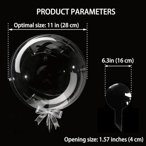 16 Inch Bubble Balloons Set - 25 Pack Party Decorations - Odorless & Durable