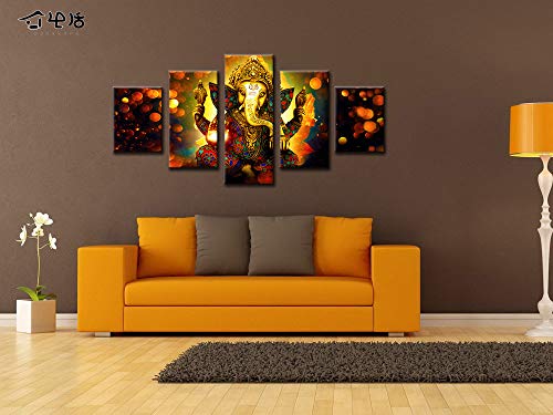 Large Lord Ganesha Indian Wall Decor - 60 x 32 Inches - Handcrafted Art