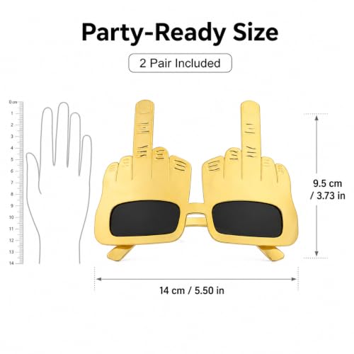 Funny Middle Finger Sunglasses Party Photo Booth Props - 3 Pack
