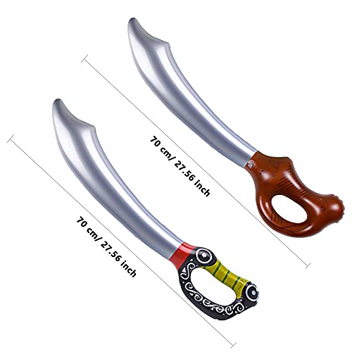 Inflatable Pirate Swords Set - 30 Water Toy Party Props for Pool & Halloween