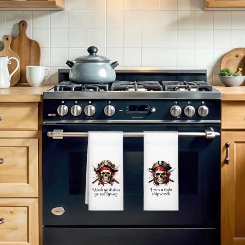 WUUCK00 2pcs Halloween Skeleton Kitchen Towels - White9