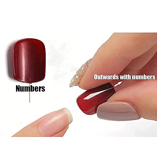 MISUD Long Square Press on Nails with Goth Black French Tip Cross Design - 24 Pcs, Variation 099A01Black