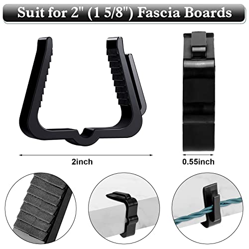Christmas Light Clips Gutter Hooks - Black, 200 Pcs - Holiday Decoration
