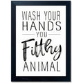 Bathroom Quotes Canvas Wall Art - Black and White Funny Handwashing Quote - 16x24 in - Variation of Bathroom Quotes / 16L x 24W