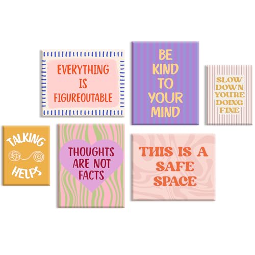 Motivational Psychology Wall Art Canvas Set - 8x10 Inch Prints, Office Decor, Positive Quotes, Therapy Artwork - Variation of Psychology Prints