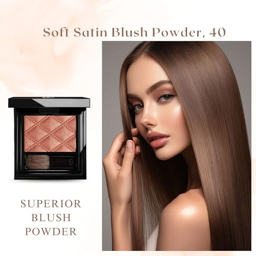 GA-DE Idyllic Soft Satin Blush Powder, 40 - Makeup Powder for Cheeks - Silky Color, Buildable Texture, Sheer to Dramatically Flushed Look - 0.28 oz