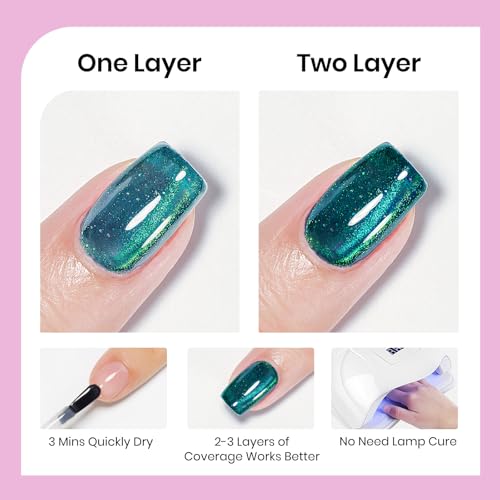 Midsummer Fireflies Magnetic Glitter Cat Eye Nail Polish Set - Non Gel