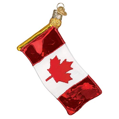 Canadian Flag Glass Ornament - Handcrafted Holiday Christmas Tree Decoration