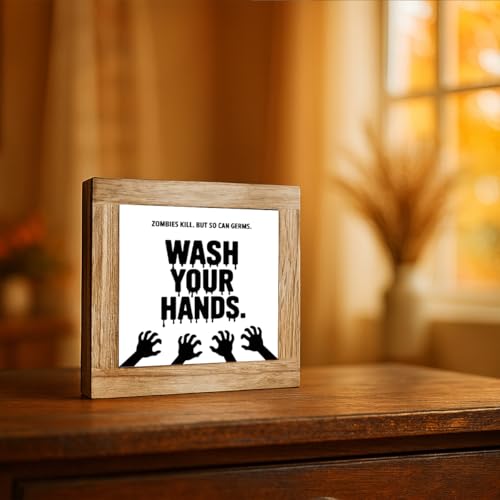 Funny Halloween Bathroom Sign - Wash Your Hands Decor - Halloween 09