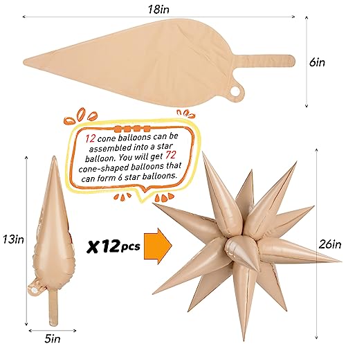 Chocolate & Caramel Star Foil Balloons 36PCS - Reusable Party Decorations