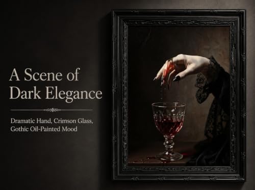 Blood Hand Gothic Wall Art – Victorian Dark Academia Frame, 16x12 Inches