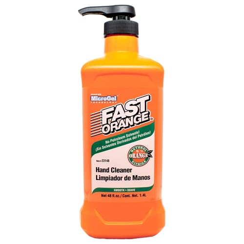 Fast Orange 23148 Smooth Lotion Hand Cleaner, Heavy Duty Waterless Cleaner for Mechanics w/Aloe, Lanolin & Glycerin, Removes Grease, Grime & Stains 48 Oz.