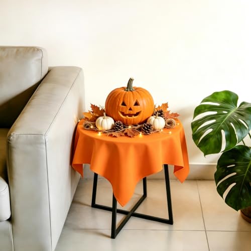 Orange Washable 36x36 Inch Square Tablecloth for Dining & Events - 2 Pack